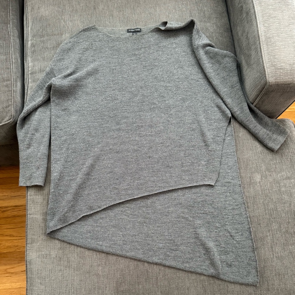 Eileen fisher asymmetrical merino wool pullover sweater
